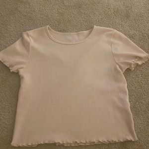 Beige American Eagle waffle top, size medium.